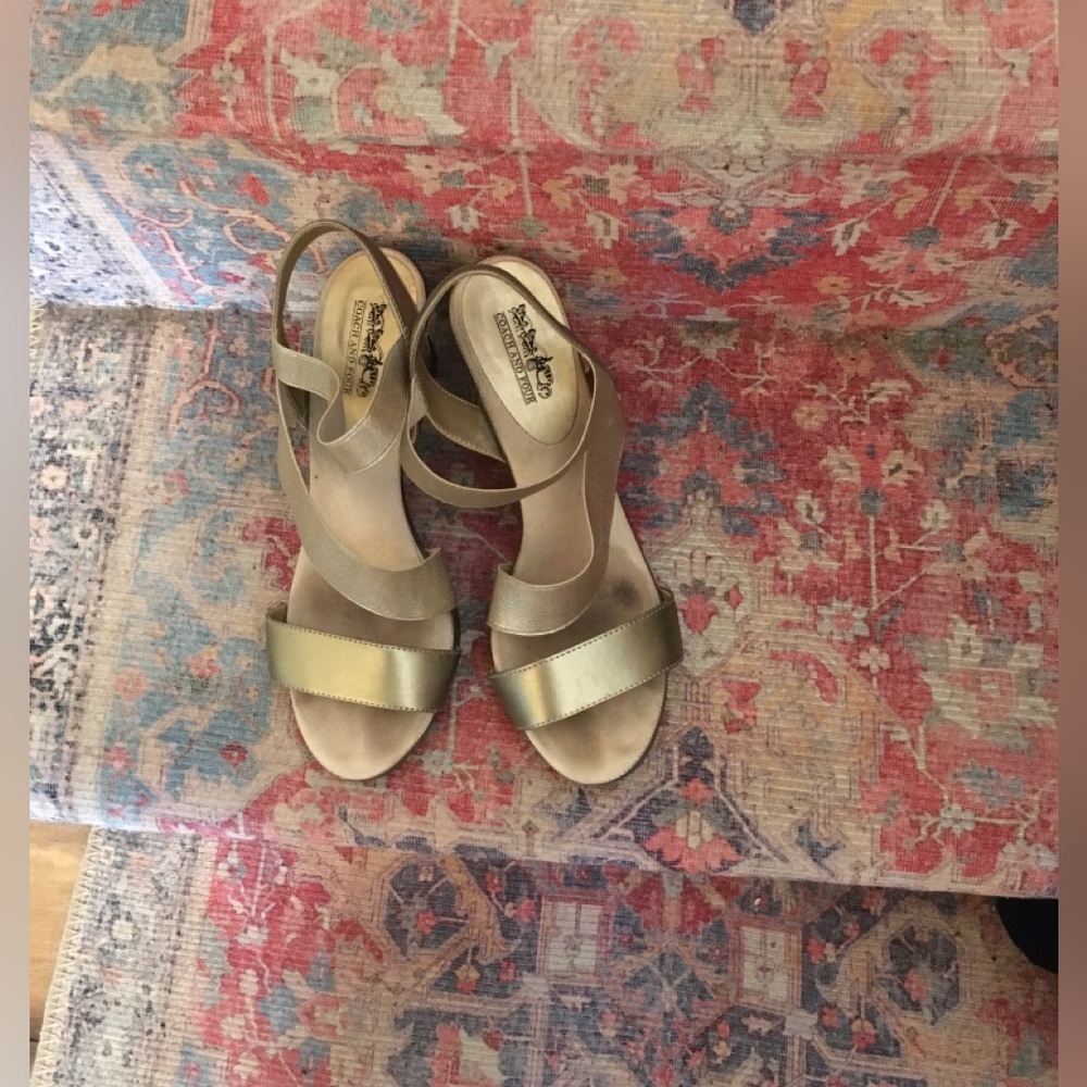 Coach Gold Leather Slingback Sandals for Women. Great condition. 8